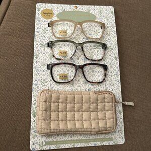 M By Max Studio Reading Glasses Readers +3.00 Grade 3 Asst Color & Soft Case